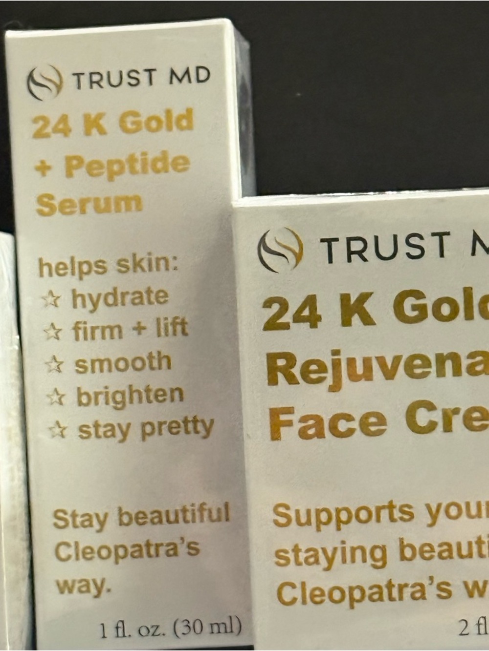 TRUST MD 24K Gold Face Cream, Face Mask & Peptide Serum Skincare Set - Picture 3 of 12